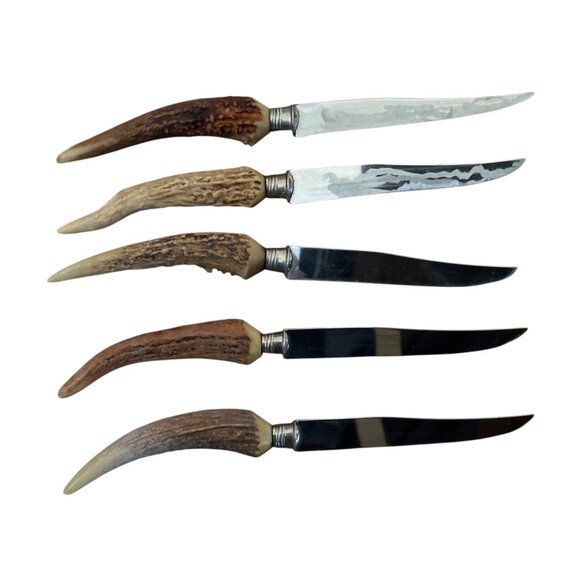 Anton Wingen Jr. Other - Vtg Anton Wingen Jr. Rostfrei Germany Set of 5 Kitchen Knives Stag Handle